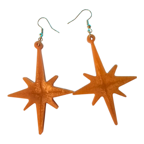 Celestial Starburst Resin Dangle Earrings