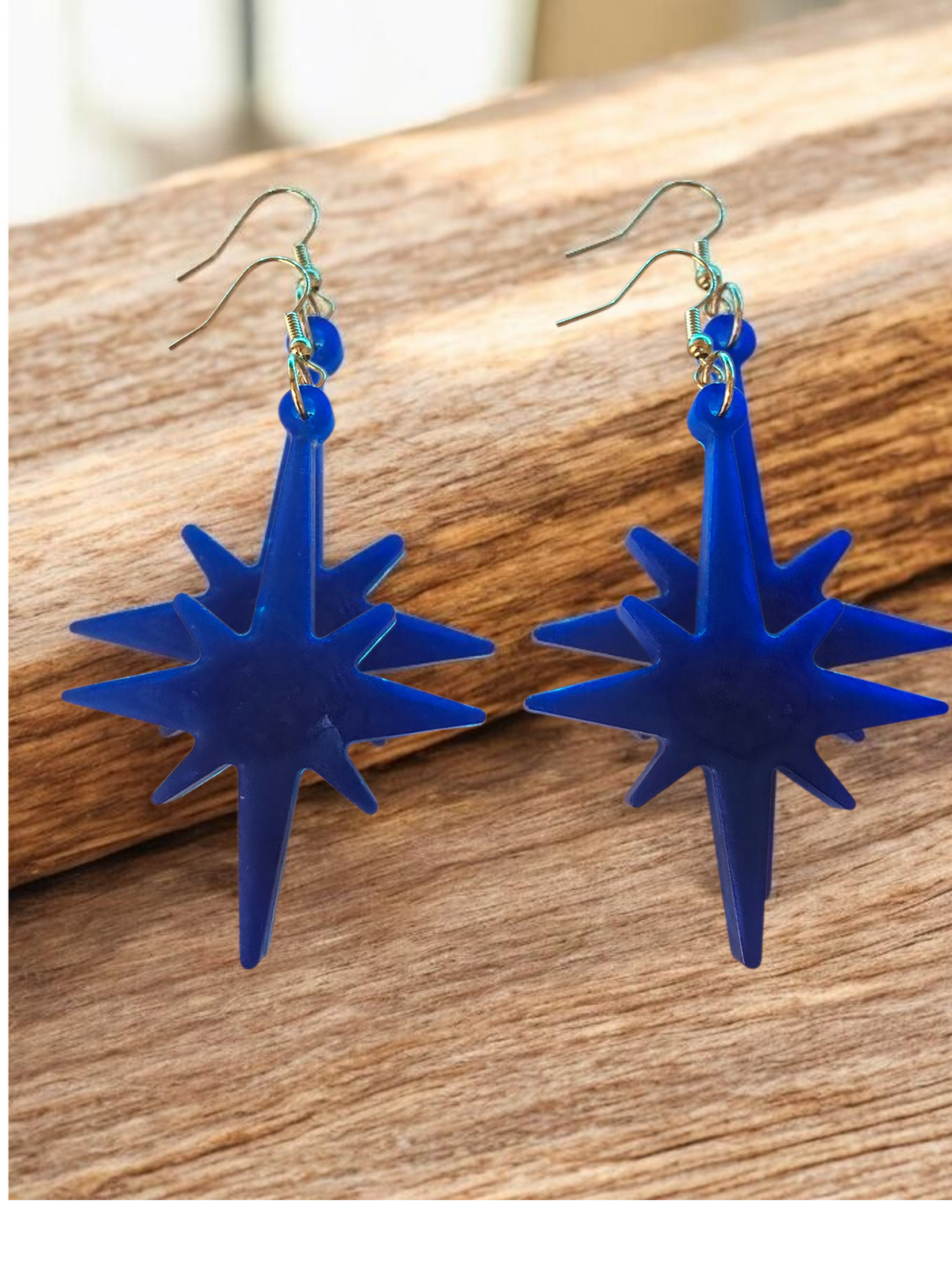 Celestial Star Shaped Resin Dangle Earrings