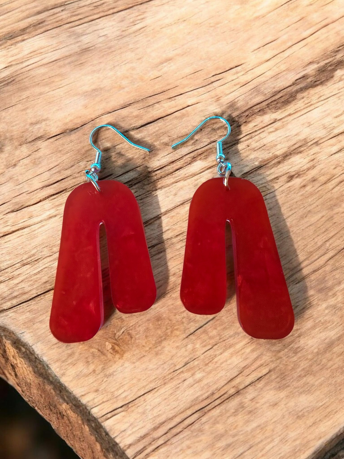 Modern Arch Shaped Resin Dangle Earrings